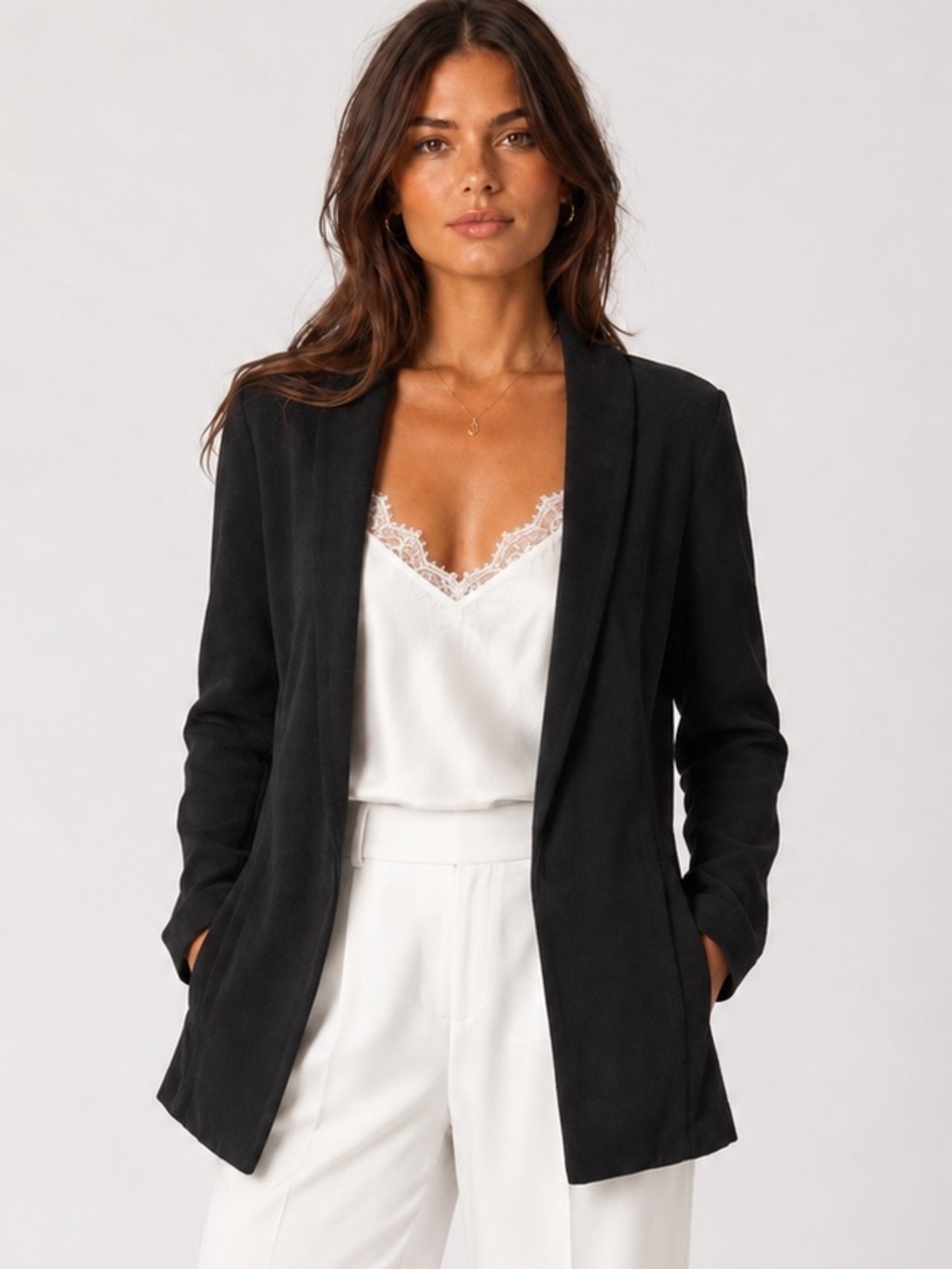 NIC+ZOE "Grace" Knit Jacket Collarless with Pockets